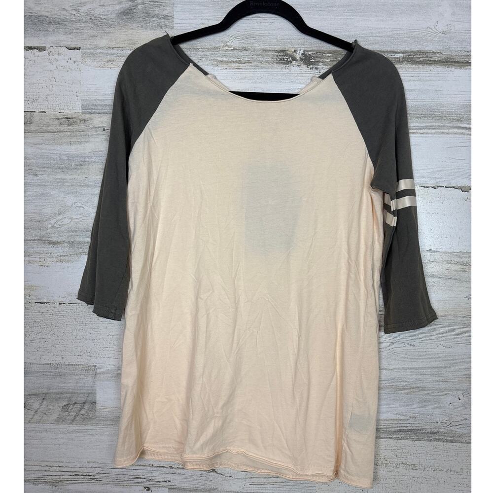POL women small cream army green 3/4 sleeve lightweight summer shirt new top